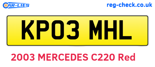 KP03MHL are the vehicle registration plates.