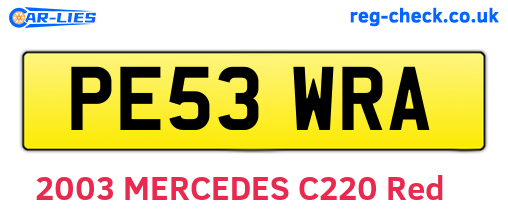 PE53WRA are the vehicle registration plates.