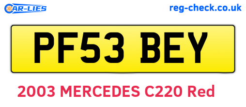 PF53BEY are the vehicle registration plates.