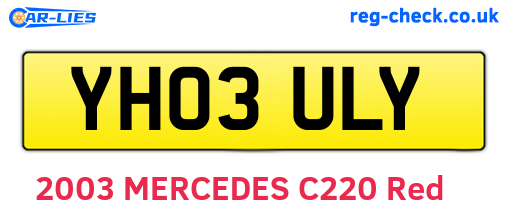 YH03ULY are the vehicle registration plates.
