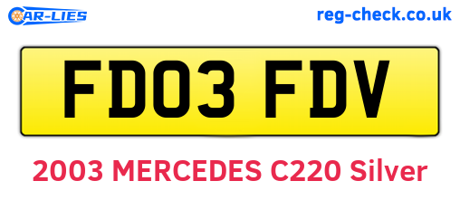 FD03FDV are the vehicle registration plates.