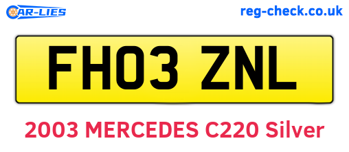 FH03ZNL are the vehicle registration plates.