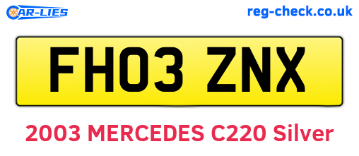 FH03ZNX are the vehicle registration plates.