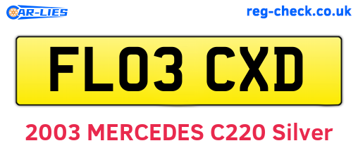 FL03CXD are the vehicle registration plates.