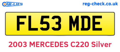 FL53MDE are the vehicle registration plates.