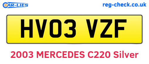 HV03VZF are the vehicle registration plates.