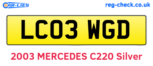 LC03WGD are the vehicle registration plates.
