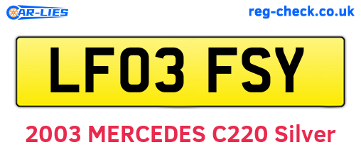 LF03FSY are the vehicle registration plates.