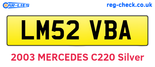 LM52VBA are the vehicle registration plates.