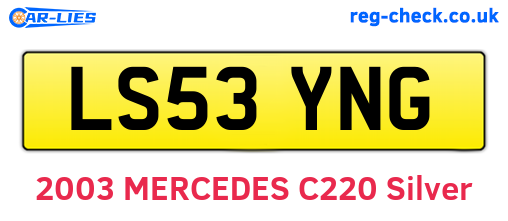 LS53YNG are the vehicle registration plates.