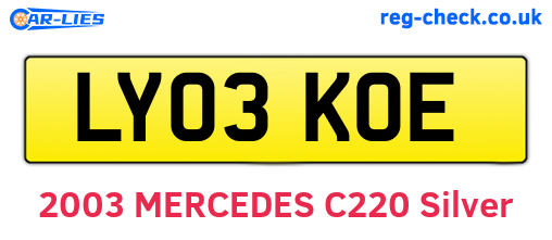 LY03KOE are the vehicle registration plates.