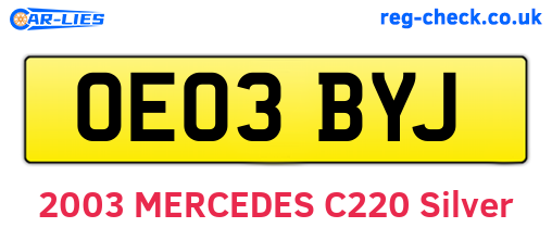 OE03BYJ are the vehicle registration plates.