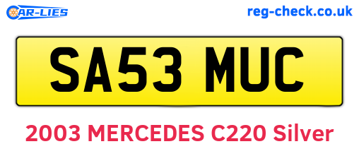 SA53MUC are the vehicle registration plates.