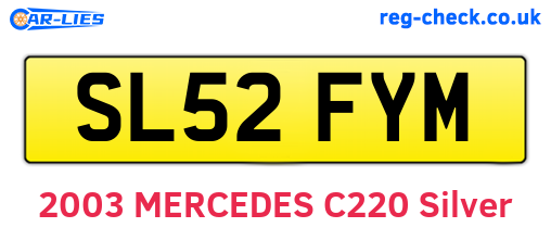 SL52FYM are the vehicle registration plates.