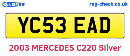 YC53EAD are the vehicle registration plates.