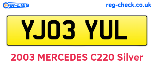 YJ03YUL are the vehicle registration plates.
