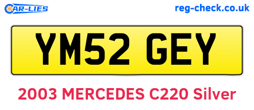 YM52GEY are the vehicle registration plates.