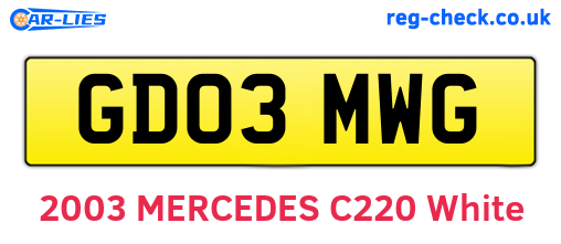 GD03MWG are the vehicle registration plates.