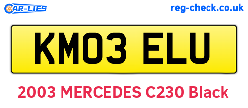 KM03ELU are the vehicle registration plates.