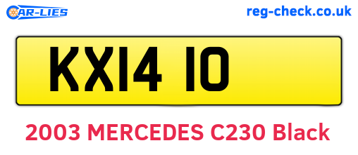KXI410 are the vehicle registration plates.