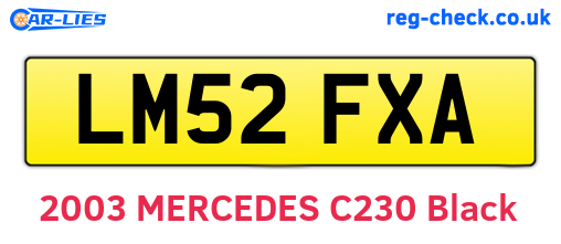 LM52FXA are the vehicle registration plates.