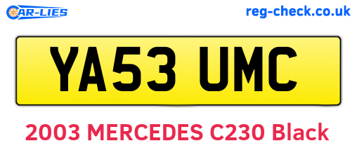 YA53UMC are the vehicle registration plates.