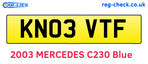 KN03VTF are the vehicle registration plates.