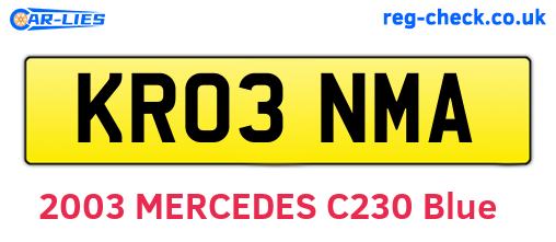 KR03NMA are the vehicle registration plates.