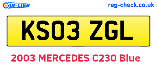 KS03ZGL are the vehicle registration plates.