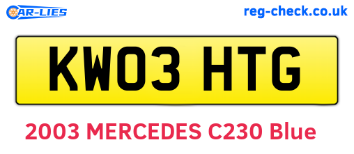 KW03HTG are the vehicle registration plates.