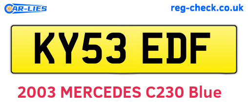 KY53EDF are the vehicle registration plates.