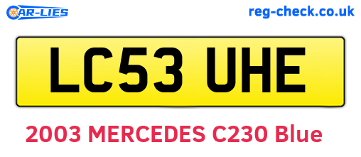 LC53UHE are the vehicle registration plates.