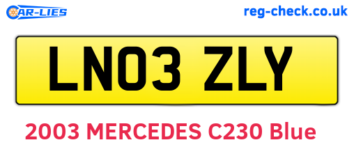 LN03ZLY are the vehicle registration plates.