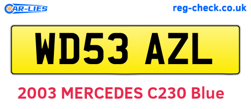 WD53AZL are the vehicle registration plates.