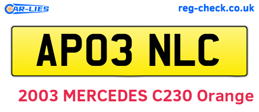 AP03NLC are the vehicle registration plates.