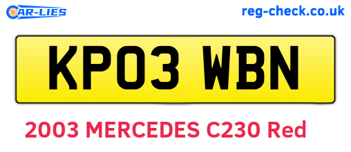 KP03WBN are the vehicle registration plates.
