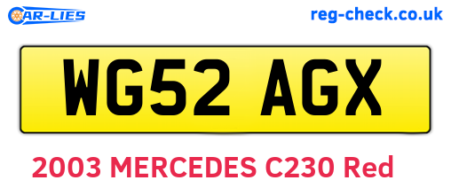 WG52AGX are the vehicle registration plates.
