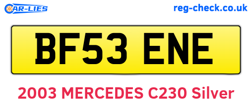 BF53ENE are the vehicle registration plates.