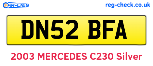 DN52BFA are the vehicle registration plates.