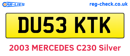 DU53KTK are the vehicle registration plates.