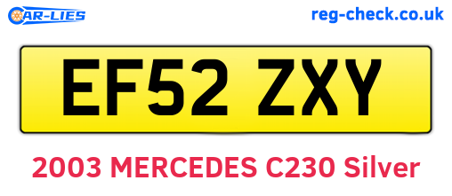 EF52ZXY are the vehicle registration plates.