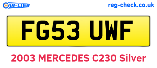 FG53UWF are the vehicle registration plates.