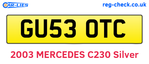 GU53OTC are the vehicle registration plates.