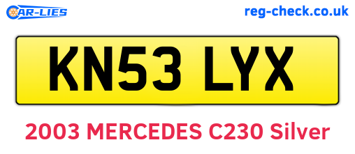 KN53LYX are the vehicle registration plates.