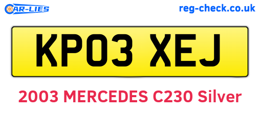 KP03XEJ are the vehicle registration plates.
