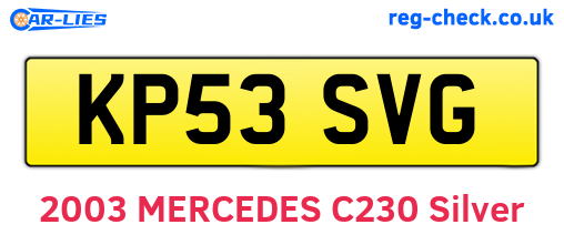 KP53SVG are the vehicle registration plates.