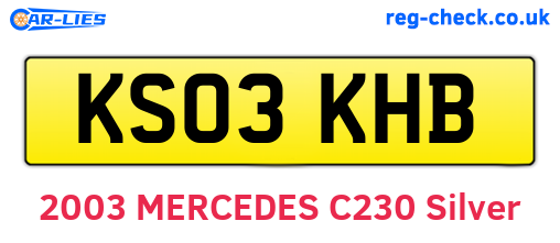 KS03KHB are the vehicle registration plates.