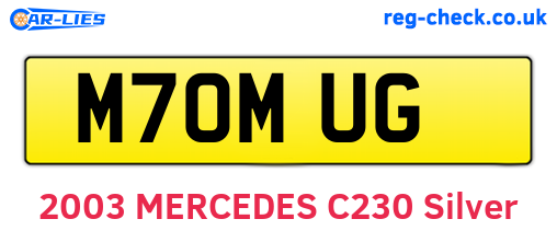 M70MUG are the vehicle registration plates.