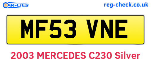 MF53VNE are the vehicle registration plates.