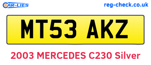 MT53AKZ are the vehicle registration plates.